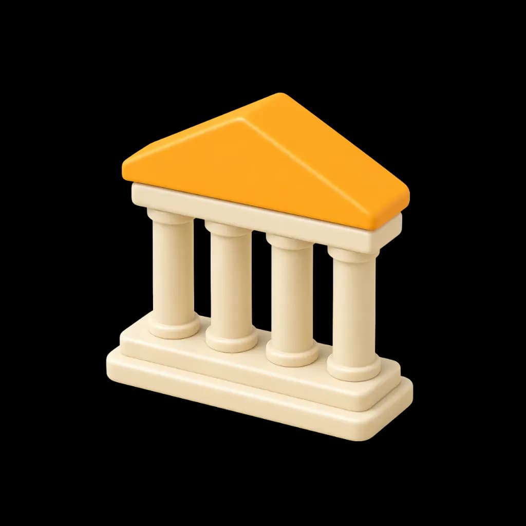 3D иконка здания с колоннами