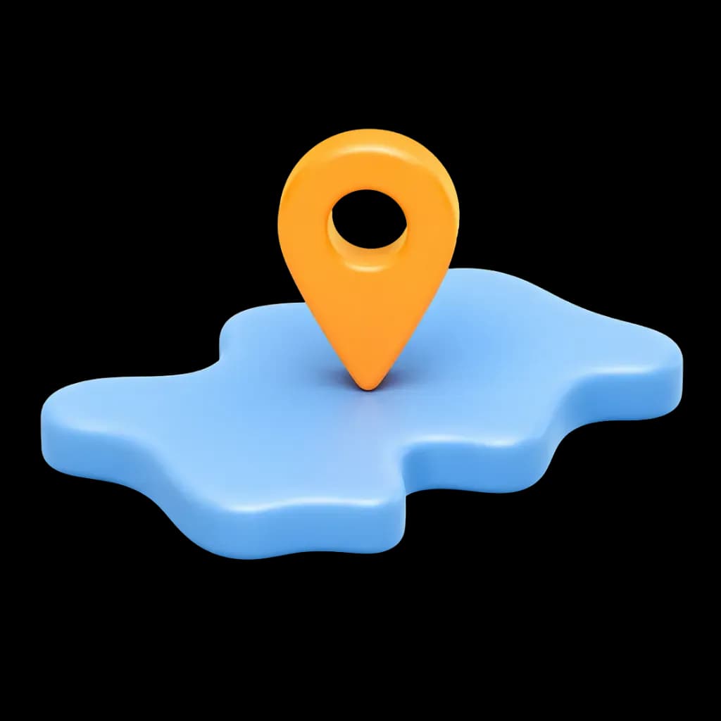 3D иконка карты с геометкой