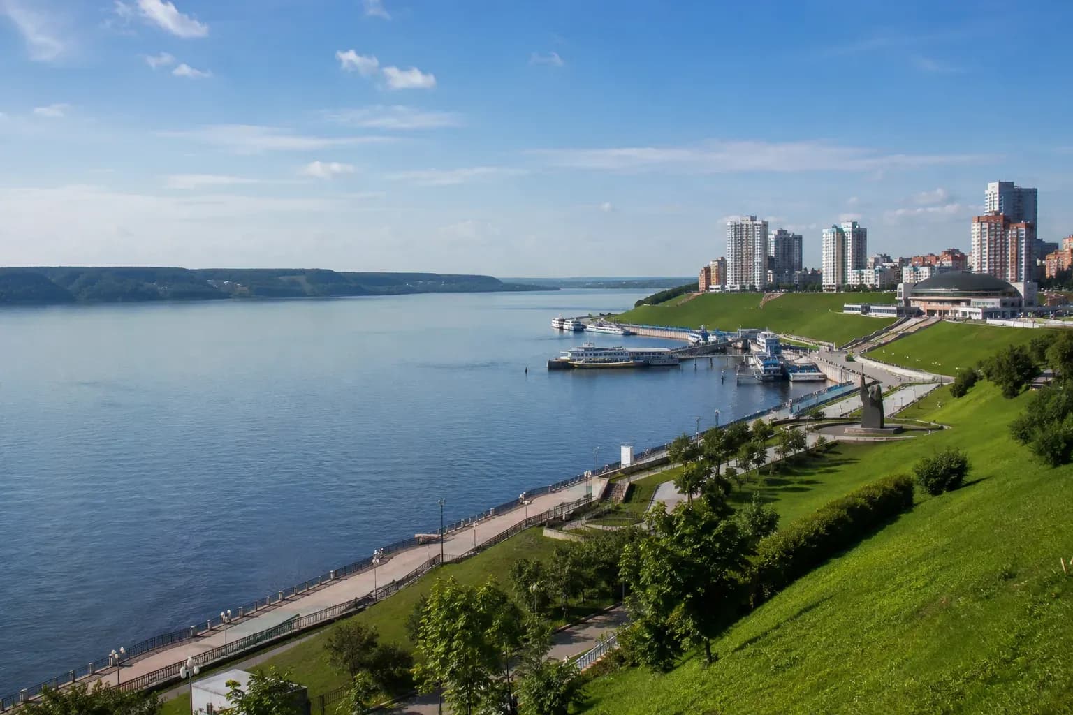Панорама Чебоксар и Волги