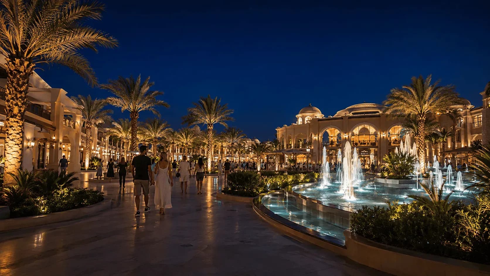 Вечерняя атмосфера luxury-курорта в Египте