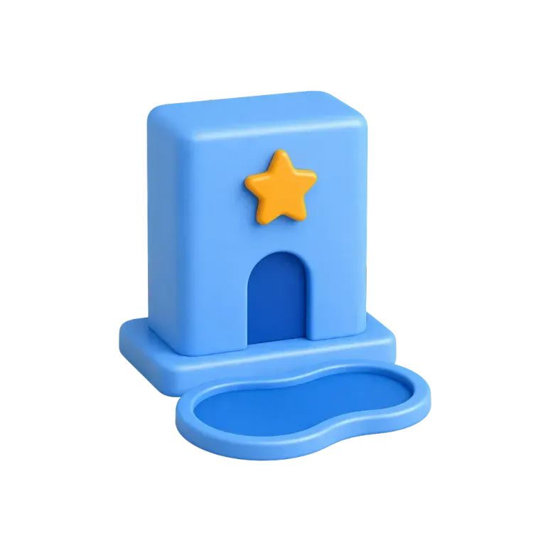 3D иконка отеля с бассейном