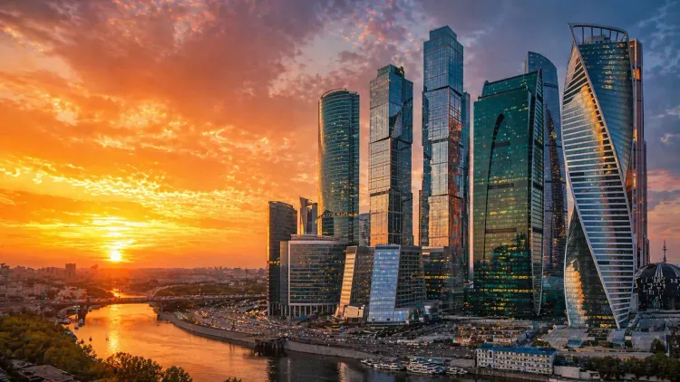 Москва-Сити на закате